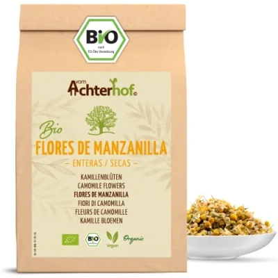 Imagen de flores de manzanilla ecológicas 1000g enteras y secas en calidad ecológica té 100% natural sabor ligeramente amargo delicado vom Achterhof