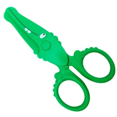 Imagen de 1 piezas Tijeras de Seguridad Plástico Forma Cocodrilo Entrenamiento Artesanales Con Dispositivo,Aprende Corte Papel, Manualidades DIY,Ideales para Aprender a Cortar Cuchillas Seguras