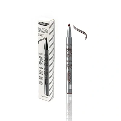 Imagen de Glam&#039;Up Paris Fieltro de cejas microprecisión, tecnología microblading, resistente al agua, punta Trident, n.º 02, color marrón oscuro