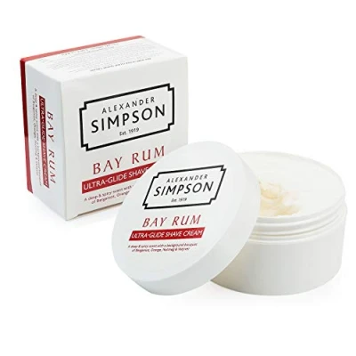 Imagen de Simpsons Shaving Brushes Crema de Afeitar Ultra Glide Bay Rum 180ml, Único, Estándar