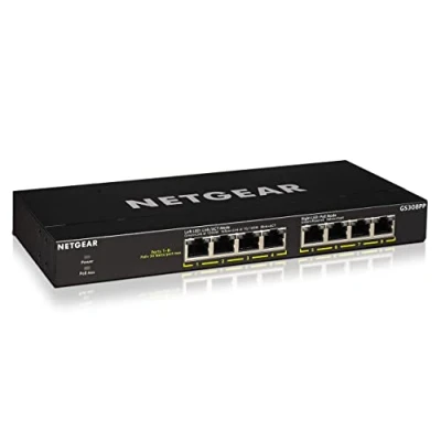 Imagen de NETGEAR Switch de red PoE no gestionado 8 puertos GS308PP Gigabit Ethernet con 8x PoE+ consumo 83W, montaje en sobremesa o pared