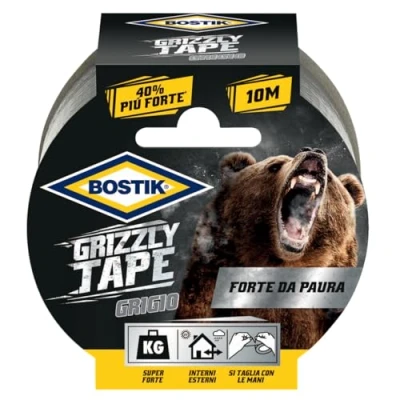Imagen de Bostik Cinta de tela Grizzly Tape, color negro, 10 m x 50 mm