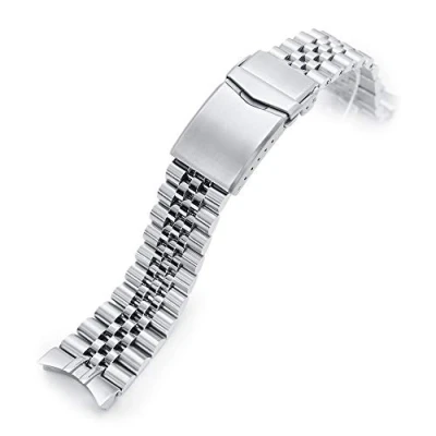 Imagen de MiLTAT Correa de reloj 22 mm compatible con Orient Kamasu RA AA0004E19A AA0001B19A, Super J Screw Link, metalizado, Large, Clásico