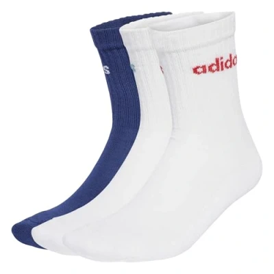 Imagen de adidas Unisex adulto Linear Crew Cushioned Socks 3 Pairs, Dark Blue/White/White, 2.5 4