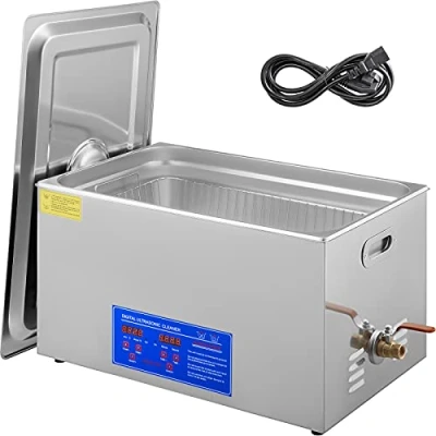 Imagen de VEVOR Limpiador ultrasónico, 30L Ultrasonidos Profesional de Acero Inoxidable, 600W Máquina Ultrasonido con Temporizador Digital, Temperatura Ajustable, para Joyas, Relojes, Laboratorio