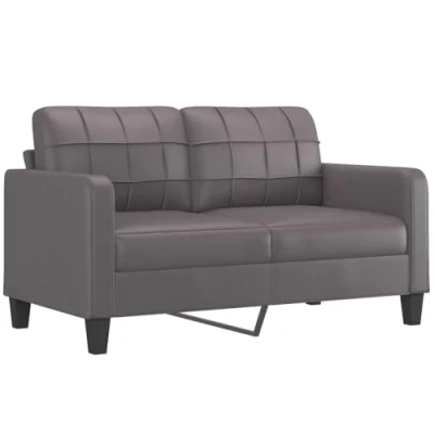 Imagen de vidaXL Sofá de 2 Plazas, con Reposabrazos Respaldo, Biplaza Tapizado, Mueble Asiento para Salón Dormitorio, Cuero Sintético Gris