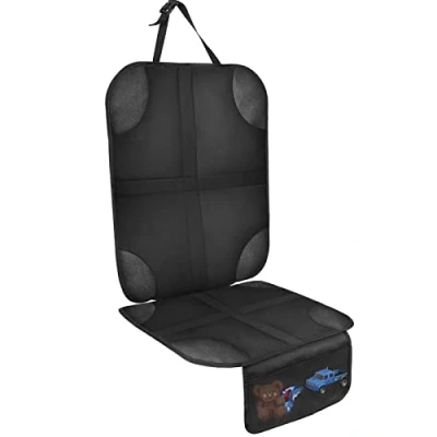 Imagen de AiQInu Protector Asiento Coche, Impermeable Antideslizante Compatible Isofix de Coche Niño con 2 Bolsillos Almacenaje para Cuero y Tela