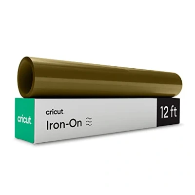 Imagen de Cricut Termotransferible Oro 3,6m Rollo de Vinilo Transferencia Calor (HTV) para Todas Las máquinas Corte, Gold, 3.6m (12ft)