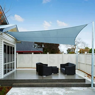 Imagen de AXT SHADE Toldo Vela de Sombra Impermeable Rectangular 3x4m Protección Rayos UV para Exterior Terraza Patio Jardín Gris Azul