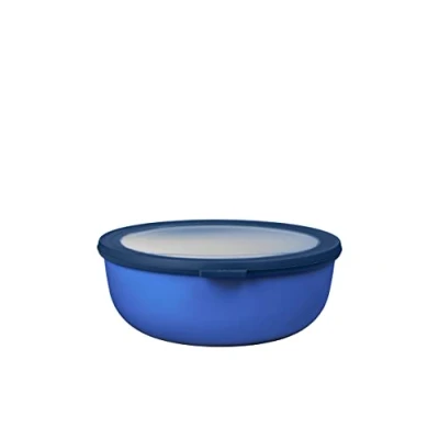 Imagen de Mepal Multi Bowl Cirqula Redondo Recipientes para Alimentos con Tapa Adecuado como Fiambrera Hermética Frigorífico, Microondas y Congelador Tapers Comida 2250 ml Vivid blue