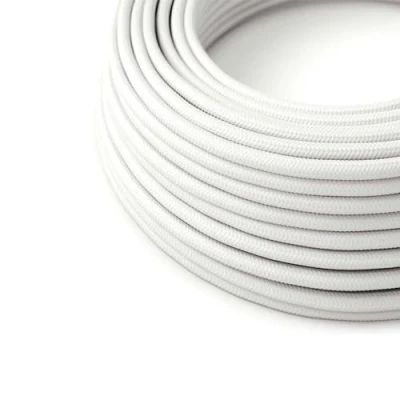 Imagen de HALOTEC Cable textil electrico bLANCO 5 metros lampara decorativo 2 hilos 2x0 75mm2 cinta Hilo tejido iluminacion Rollo de tela funda Color