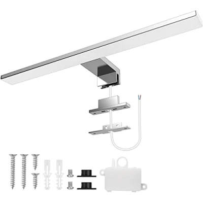Imagen de Aourow Lampara Espejo baño 10W,40CM 820LM Aplique Luz Baño,Blanco frío 6500K Lámpara de LED Resistente al Agua IP44 para y Armario con CLASE II