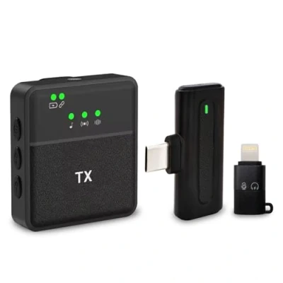 Imagen de Kinizuxi Microfono Inalambrico Solapa para iPhone Android PC, 2.4G Plug&amp;Play Mini Movil Wireless Lavalier Microphone con 3 Modos de Sonido Youtube,TikTok,Vlog,Transmisión en Vivo