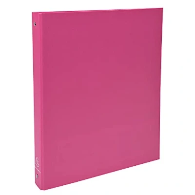 Imagen de Exacompta ref. 51365E Caja de 20 carpetas rígidas PP, 4 anillas redondas, diámetro 30 mm, parte trasera 40 dimensiones externas: 32 x 26 cm, tamaño A4, color rosa