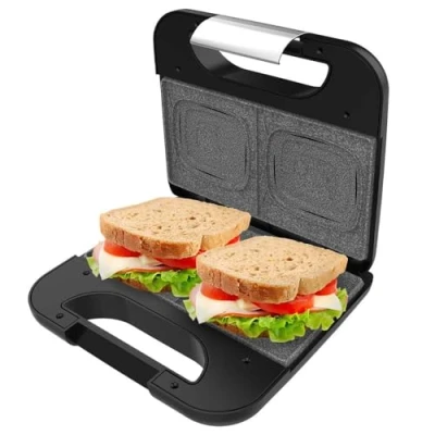 Imagen de Cecotec Sandwichera Rock&#039;nToast Square +, 800W de Potencia, Placas cuadradas, Revestimiento piedra RockStone, Antiadherente, Acero Inoxidable, ecológico libre PFOA