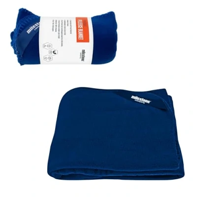Imagen de Milestone Manta térmica de forro polar, tela suave al tacto, capa extra acogedora para viajes y días fuera, 120 x 150 cm (azul)
