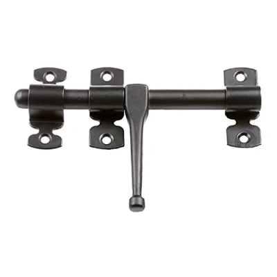Imagen de Amig Pasador De Sobreponer para Puertas Mod.584 120 x Ø12 mm Pestillo Seguridad Cierre Horizontal Acero Acabado en Negro Incluye Tirafondos