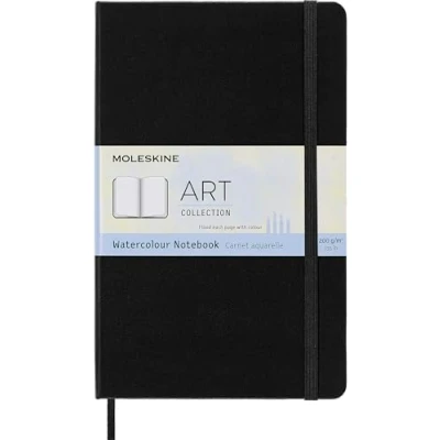 Imagen de Moleskine 13 x 21 cm Large Art Collection Watercolour Notebook Sketchbook Album for Drawing with Hard Cover, Paper Suitable Water, Colours and Pencils, Black, 72 Pages