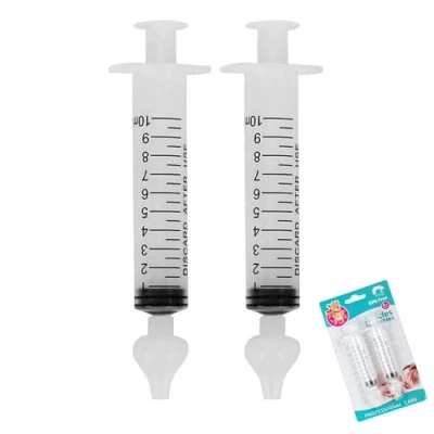 Imagen de 2 Pcs Aspirador Nasal Bebes, Aspiradores Nasales, Silicona limpiador de Nariz Seguro 10 ml, Reutilizable Irrigador para Seguro, Cómodos y Seguros