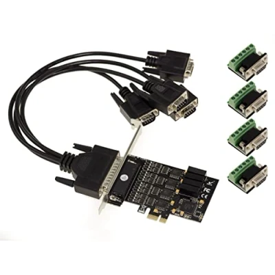 Imagen de KALEA INFORMATIQUE Tarjeta controladora PCIe de 4 puertos RS422 RS485 con chipset EXAR XR17V354