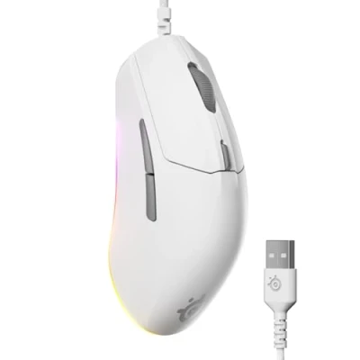 Imagen de Ratón gaming SteelSeries Rival 3 Gen 2, Por cable, Sensor óptico TrueMove Core, 8,5K PPP, 6 Teclas, Blanco