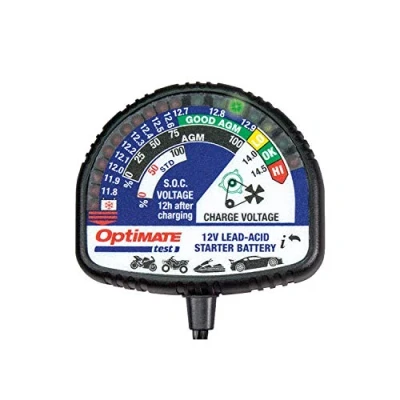 Imagen de Optimate TecMate Test State of Charge 12V, TS 130, Comprobador del Estado de la Carga Todas Las baterías Plomo ácido 12 V