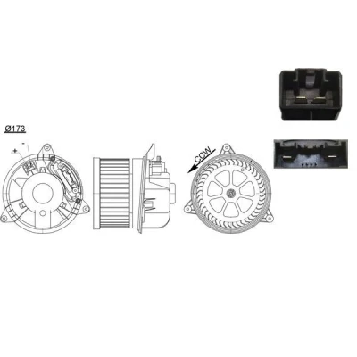 Imagen de MAHLE ORIGINAL AB 195 000S Ventilador de Calefacción para dirección izquierda/derecha FORD: Focus Mk1 Hatchback, Familiar