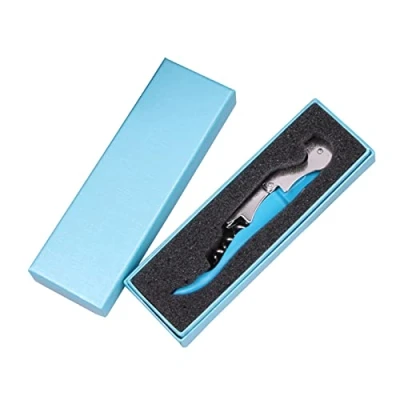 Imagen de Sacacorchos Camarero Profesional Luxe，68g Abridor de Botellas Vino,Acero Inoxidable, Vino y Cerveza, 3 en 1,Caja Regalo (azul)