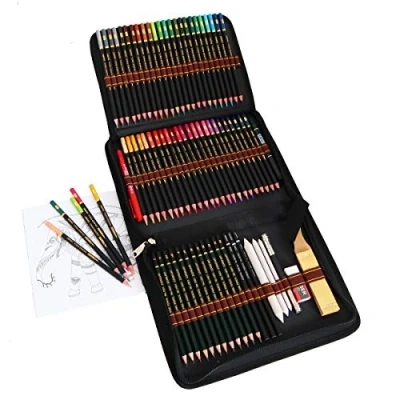Imagen de 72 lápices de colores para adultos,lapiz dibujar y bocetos,kit dibujo profesional con colores,colores lapices,carbón,Lápices Pastel,Herramientas Caja lápiz