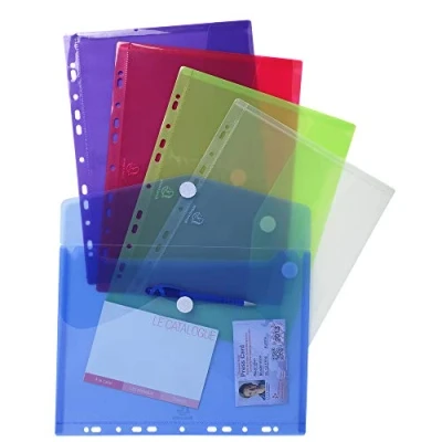 Imagen de Exacompta 57380E Bolsa de 5 fundas con multitaladros y forma sobre, A4, multicolor