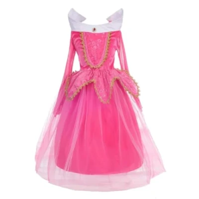 Imagen de Lito Angels Disfraz de Bella Durmiente para Niñas Vestido Princesa Aurora Talla 8 a 9 Años Rosa Fuerte (Número Etiqueta 150)
