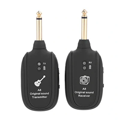 Imagen de Sistema inalámbrico para guitarra, juego de transmisión audio con transmisor receptor guitarra eléctrica, violín bajo, equOS Xo cable carga USB