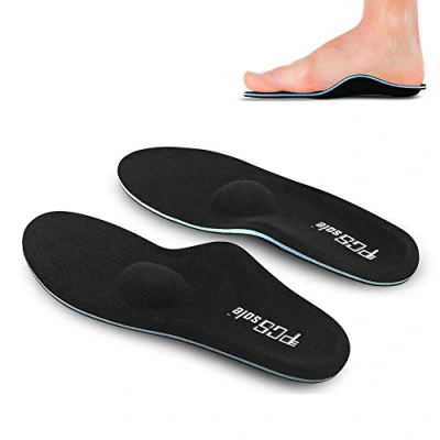 Imagen de PCSsole la plantilla apoya ortopédica funcional suave del pastel alto arco, pie plano de inserción, fascitis plantar, dolor negro EU43 44(28cm)
