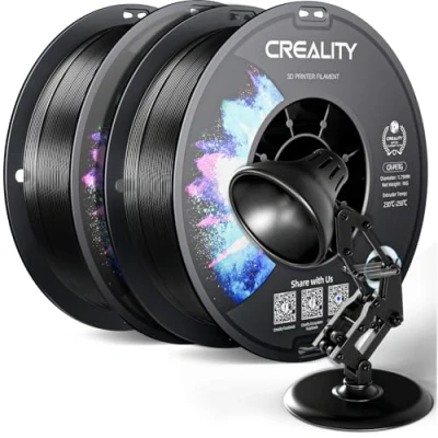 Imagen de Creality Filamento PETG 1.75mm, Fuerte Tenacidad, Inodoro, Mejor Fluidez, Impresora 3D Precisión Dimensional +/ 0.03mm, 2KG Negro
