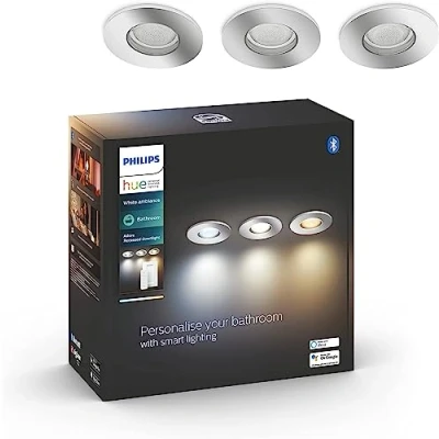 Imagen de Philips Hue Lámpara Inteligente, Adore, Foco Empotrable LED Luz Blanca de Cálida a Fría, Compatible con Alexa y Google Home, Color Cromado