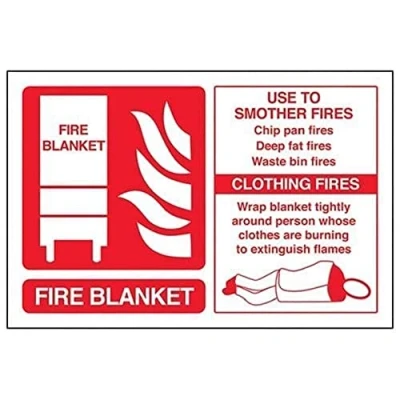 Imagen de vsafety 11020 AL S señal de extintor, manta ignífuga ID, autoadhesivo, paisaje, 150 mm x 100 mm, color rojo
