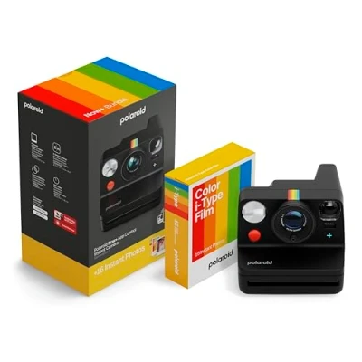 Imagen de Polaroid Now+ Gen 3 cámara instantánea con conexión Bluetooth Paquete de + película en Color (16 Fotos) Negro (6562)
