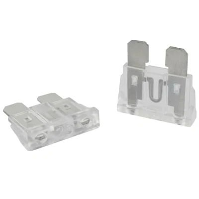 Imagen de SeKi Paquete de 5 fusibles enchufe plano ATO estándar 25 A, color blanco; Fusible para coche cuchilla 19 mm 32 V/CC barco caravana