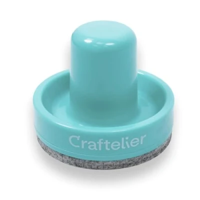 Imagen de Craftelier Herramienta de Prensado para la Plataforma Estampación Sellos Ideal Proyectos Scrapbooking y Manualidades Color Turquesa Superficie Diámetro 7,3 cm