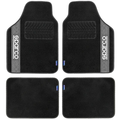 Imagen de SPARCO SPF510GR Juego de alfombrillas suelo Poliéster delante y detrás 4 negro 66 x 47 cm (front), 37 (rear)