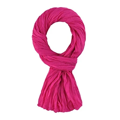Imagen de ALLEE DU FOULARD Bufanda Fular Pañuelo Estola Chal 100% Algodón Rosa Fucsia Tamaño 200 X 110 CM Mujer y Hombre Cómodo Ligero