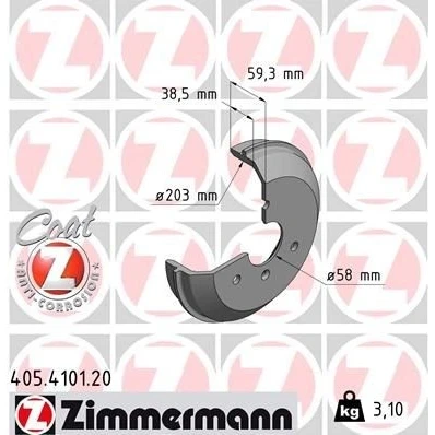 Imagen de ZIMMERMANN COAT Z 405.4101.20 Tambor de Freno 235 SMART: Fortwo II Coupé, I Coupé