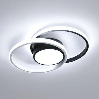 Imagen de Comely Plafon Led Techo, 42W Moderna Lámpara de Techo LED, Redondo Luz del Para Corredor Baño Cocina Sala Estar Dormitorio Pasillo, Blanco Frío 6500K, Largo 40cm, Negro