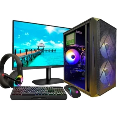 Imagen de PC Gaming Completo TrendingPC Ryzen 5 5600G Pro 6X 4,40Ghz 16Gb RAM DDR4 RGB 500gb m.2 SSD AMD Radeon Vega 7 Graphics Windows 11 WiFi Monitor 24&quot; 75hz Teclado, Auriculares y ratón