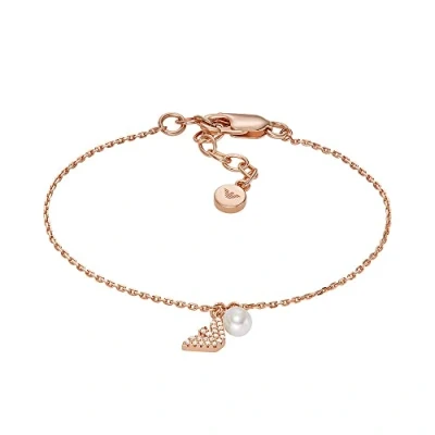 Imagen de Emporio Armani Pulsera para Las Extensiones de Mujeres Core, Longitud: 151mm+34mm, Ancho: 8.6mm, Altura: 4mm Rose Gold Sterling Silver Pulsera, EG3575221, Oro Mantequilla