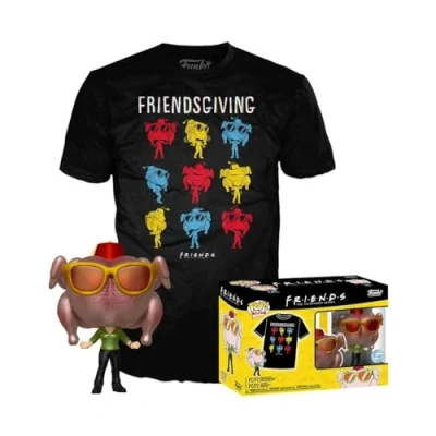 Imagen de Funko Pop! &amp; tee: Friends Monica with Turkey Large (L) Camiseta, Franela Ropa con Figura de Vinilo Coleccionable Idea Regalo Juguetes y Camiseta Manga Corta Hombres