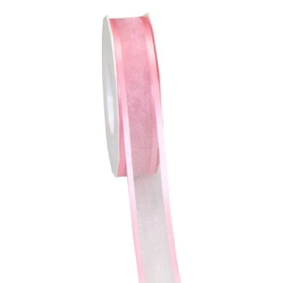 Imagen de Präsent Cinta de Organza con Alambre, Poliéster, Blanco, 25mm 25m, 25
