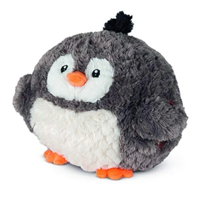 Imagen de COZY NOXXIEZ Calentador de manos peluche para niños, peluche, almohada como cojín calor esponjoso cama, coche y hogar (pingüino)