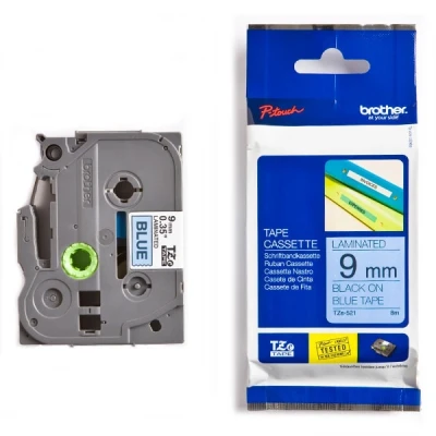 Imagen de Gloss Laminated Tape 9mm, Black/Blue