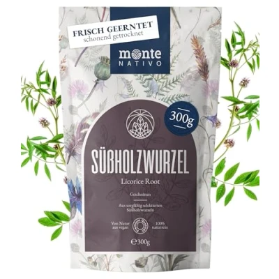 Imagen de Té de Raíz regaliz Monte Nativo (300 g) cuidadosamente secada y cortada Rica en dulzor natural sin aditivos Aromática sabrosa (Glycyrrhiza glabra)